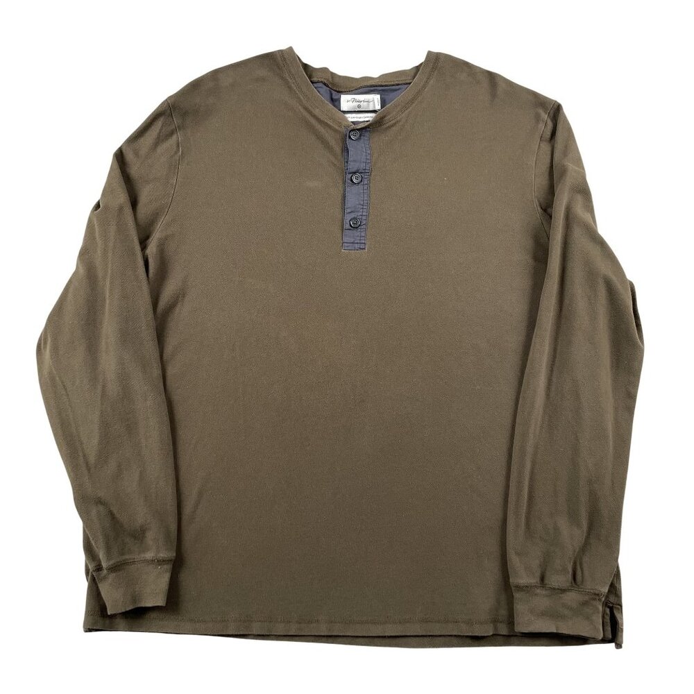 3:1 Phillip Lim Long Sleeve Henley Shirt Mens XL Olive 20th Anniversary Collecti